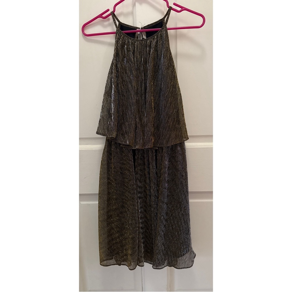 NWT Endless Rose Metallic Shimmer Gold/Silver/Black Dress / halter